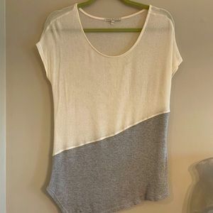 Knit Top - Ivory and Gray S